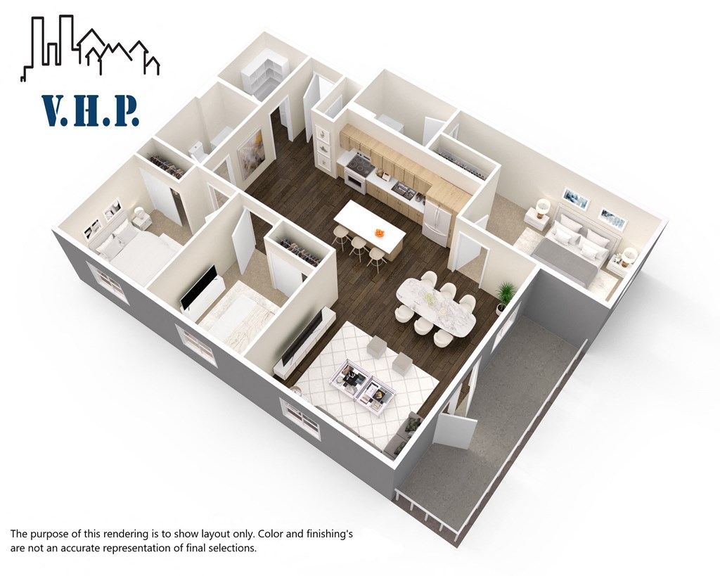 an image of a 3d floor plan of a vlp apartment