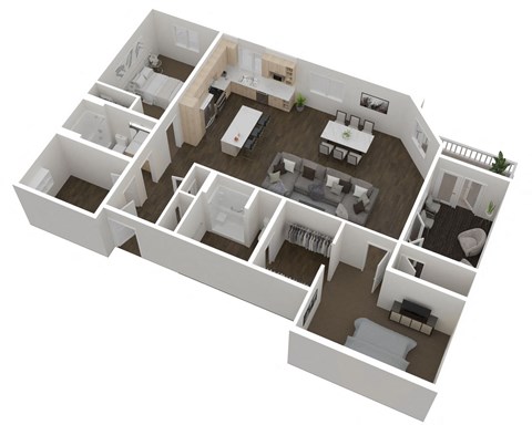a234 floor plan  1 bedroom with 2 baths  1192 square feet