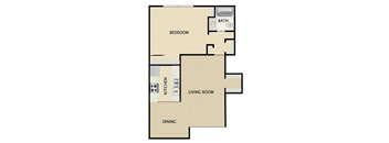 1 BEDROOM 1 BATH 719 sq. ft