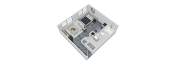 studio floor plan at Addison Cove