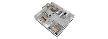 bedroom floor plan an in 3d