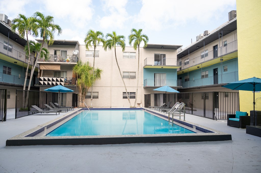 the pool at our hotel in palm springs