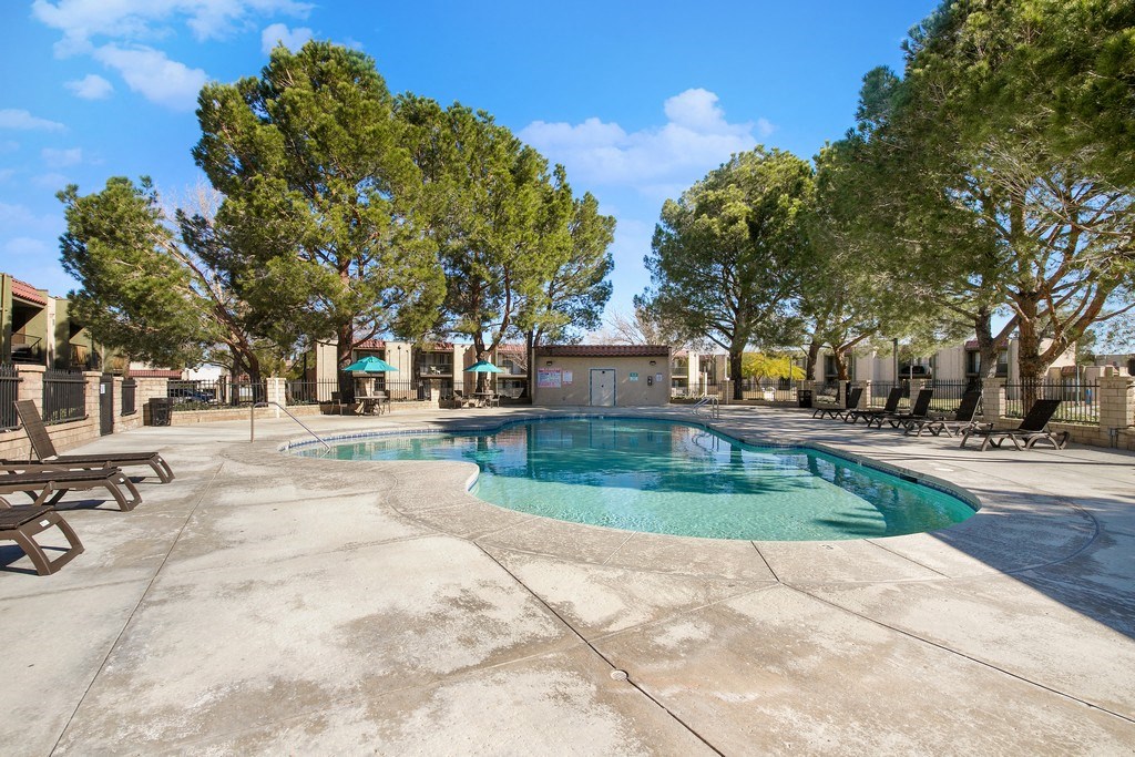 the swimming pool at our apartments