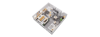 bedroom floor plan an in 3d