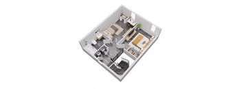 ?? floor plan of a studio apartment with a bedroom and a living room