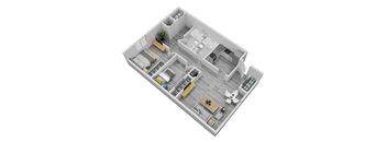 bedroom floor plan an in 3d