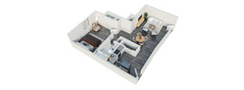bedroom floor plan an in 3d royalty free 3d model preview no. 1