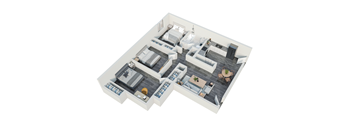 bedroom floor plan an in 3d