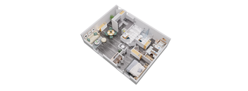 bedroom floor plan an in 3d