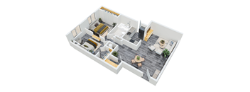 bedroom floor plan an in 3d