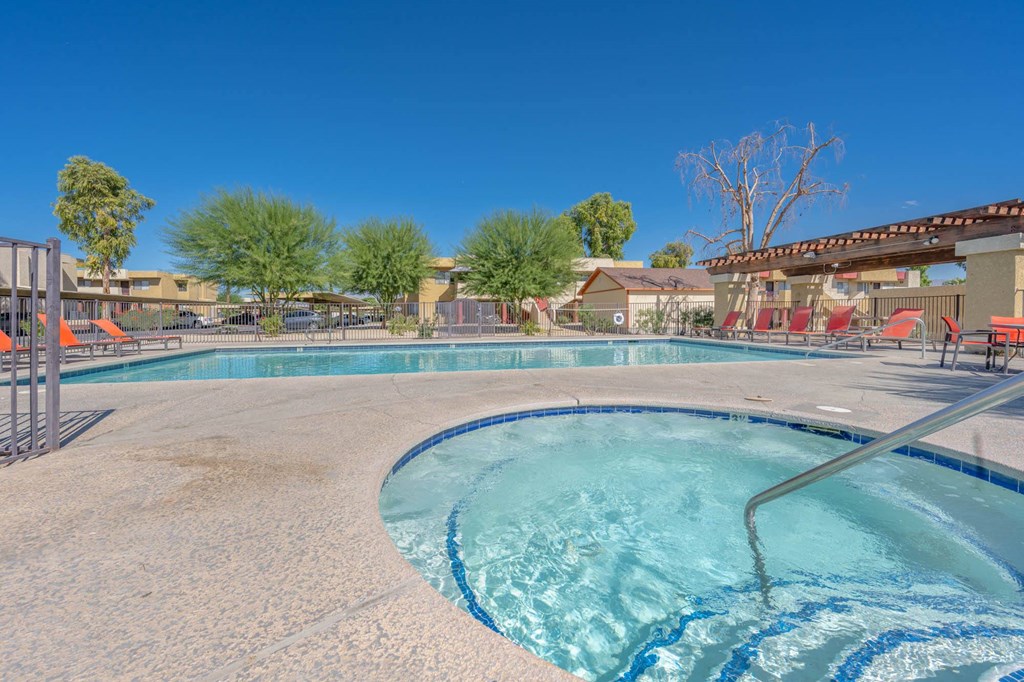 the swimming pool at our apartments