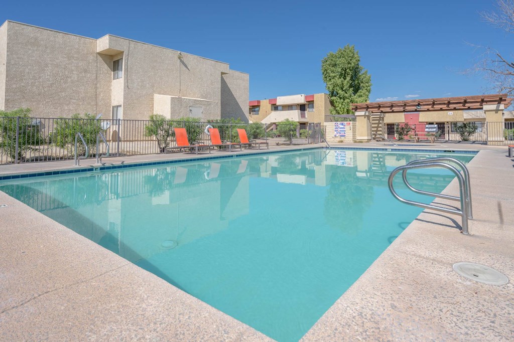the swimming pool at our apartments