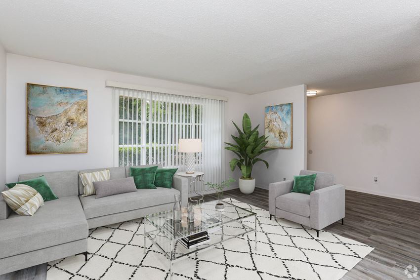 a living room with two couches and a coffee table - Photo Gallery