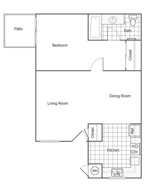 a floor plan of a house with a bedroom and a living room