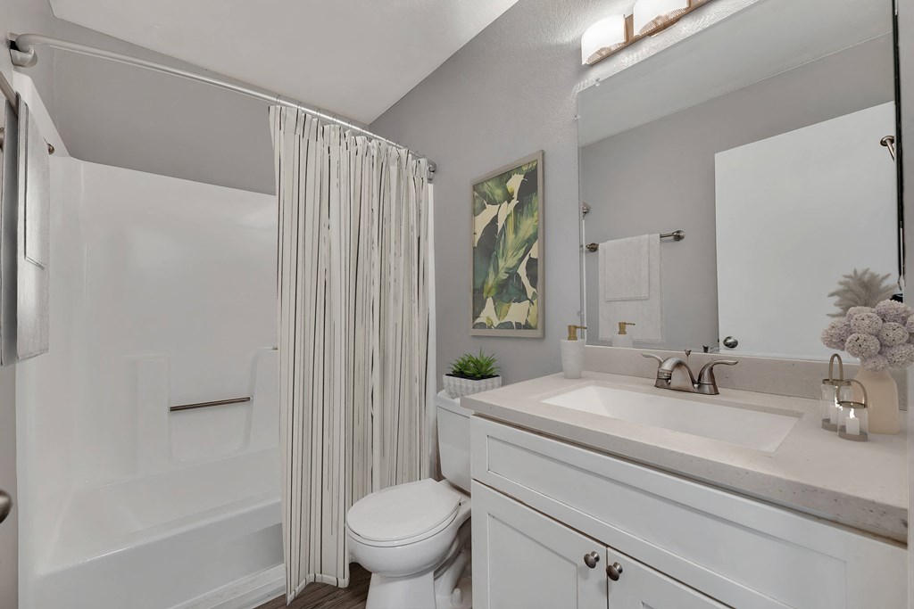 a bathroom with a shower and a sink and a toilet