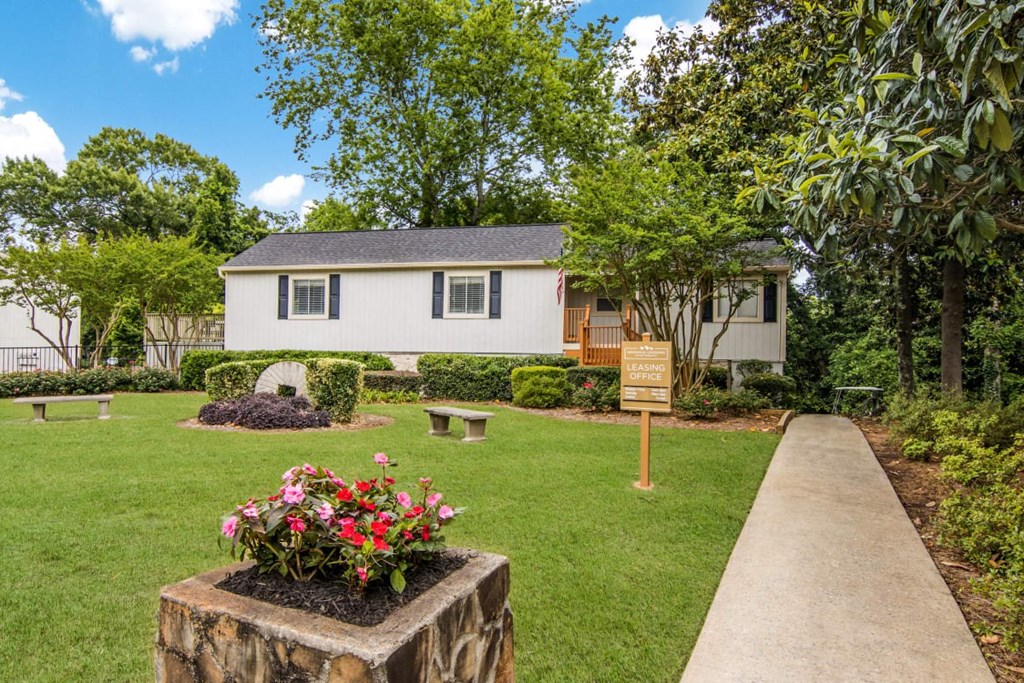 leasing office with walkway