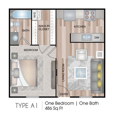 A1F 1 bed 1 bath at Abbey Glenn Apartments, Waco