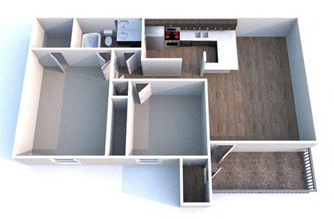 B1Two Bed Two Bath Flooplan at Autumn Park, Victoria, 77904