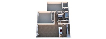 C Two Bed One Bath Floorplan of 869 Sq.Ft. at Summerstone Apartments, Victoria, Texas