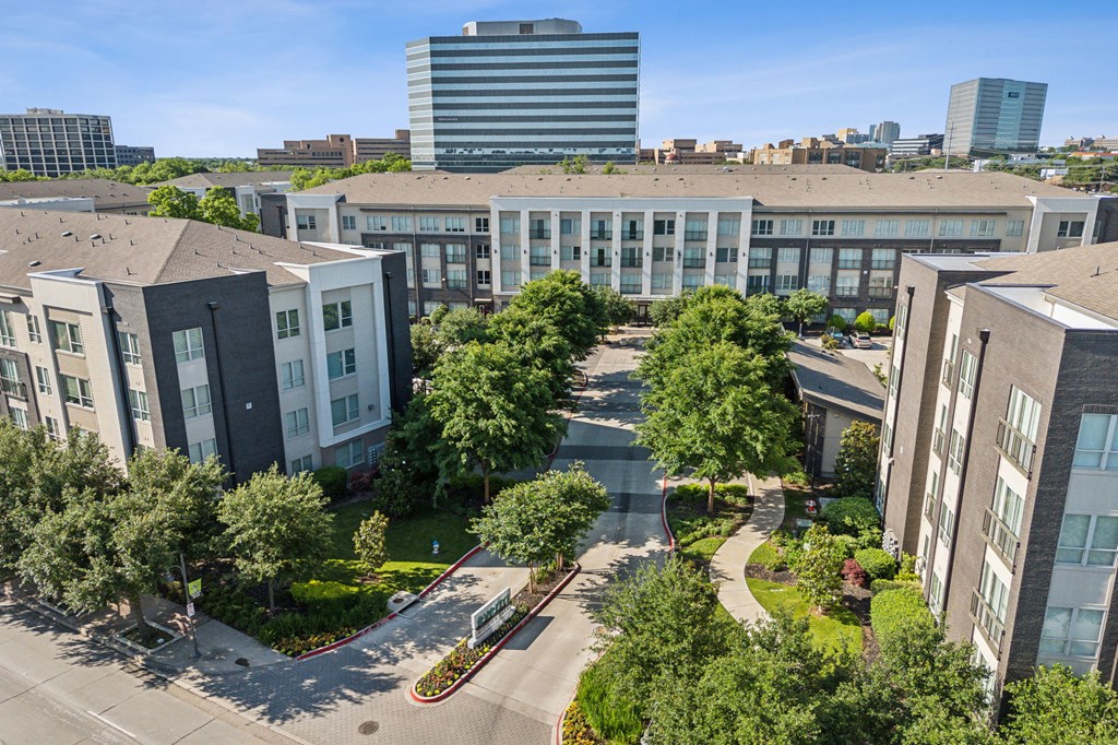 a view of the city from the roof of a building