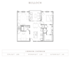 1 Bed 2 Bath Floor Plan 1 Bed 2 Bath, 1,129 Sq.Ft. Floor Plan at Vickers Roswell, Roswell