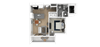 B 1 Bedroom 1 Bathroom Floor Plan B 1 Bedroom 1 Bathroom, 677 Sq.Ft. Floor Plan at Everra Midtown Park, Dallas, TX