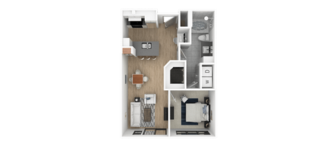 C 1 Bed 1 Bath, 697 Sq.Ft. Floor Plan at Everra Midtown Park, Dallas, 75231