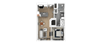 C 1 Bed 1 Bath Floor Plan C 1 Bed 1 Bath, 697 Sq.Ft. Floor Plan at Everra Midtown Park, Dallas, 75231