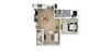 D 1 Bed 1 Bath Floor Plan D 1 Bed 1 Bath, 710 Sq.Ft. Floor Plan at Everra Midtown Park, Dallas, Texas