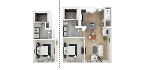 G 1 Bedroom 1 Bathroom, 819-to846 Sq.Ft. Floor Plan at Everra Midtown Park, Texas, 75231