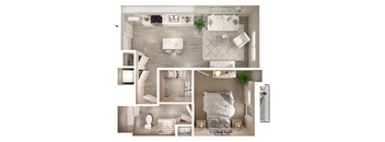 A2 Balcony Floor Plan at Walcott Jeffersonville, Jeffersonville