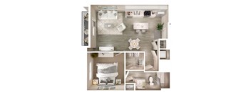 A3 Balcony Floor Plan at Walcott Jeffersonville, Jeffersonville, IN