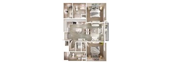 B2 Balcony Floor Plan at Walcott Jeffersonville, Jeffersonville, Indiana