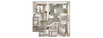 B2 Balcony Corner Floor Plan at Walcott Jeffersonville, Indiana