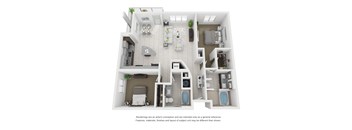 B2 1,196 Sq.Ft. Floor Plan at Moda North Bay Village, North Bay Village, Florida