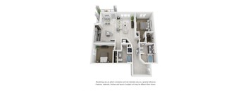 B2B 1,196 Sq.Ft. Floor plan at Moda North Bay Village, Florida