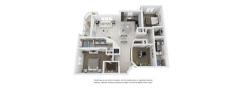 C1 1,458 Sq.Ft. Floor Plan at Moda North Bay Village, North Bay Village, FL