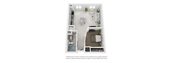E1B 679 Sq.Ft. Floor Plan at Moda North Bay Village, Florida, 33141