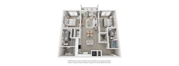 a 3d floor plan of a residence