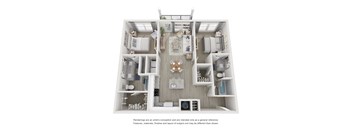 a 3d floor plan of a residence