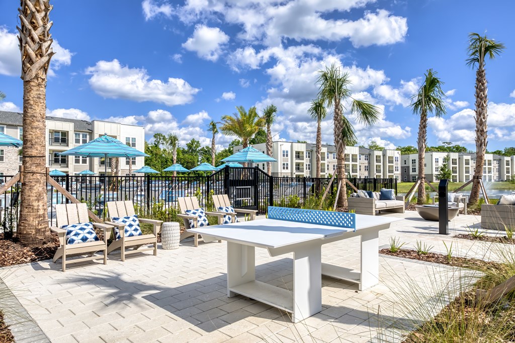 Ping pong and resident poolside activities area.
