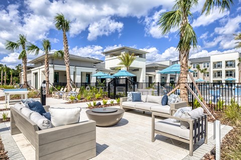 Poolside patio and lounge area.