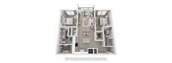 a 3d floor plan of a residence