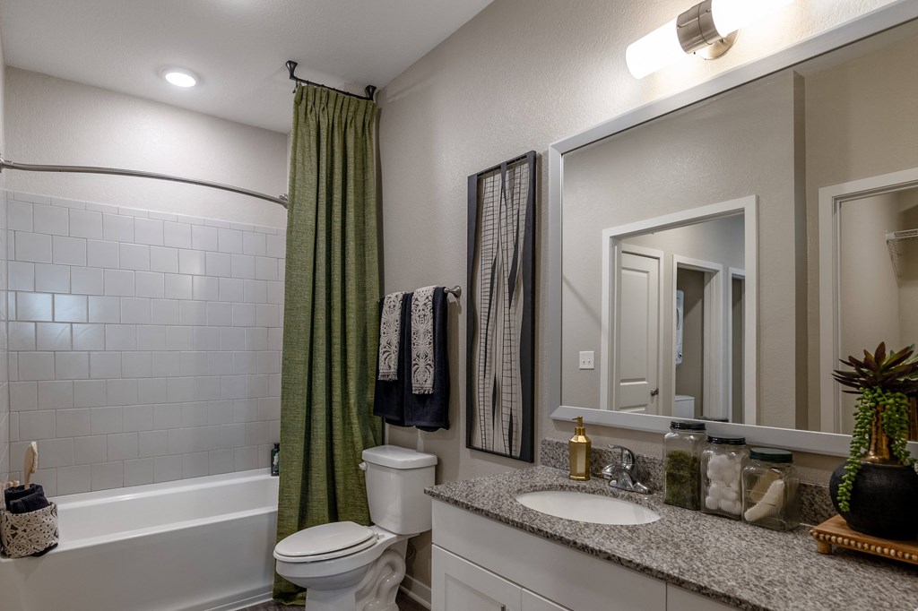 a bathroom with a shower and a toilet and a sink