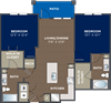 2 bedroom 2 bathroom 2 bedroom 2 bathroom, 1,060 Sq.Ft. Floor Plan at Luma Headwaters, Orlando, Florida