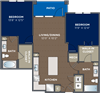 2 bedroom 2 bathroom A Floorplan 2 bedroom 2 bathroom, 1,061 Sq.Ft. Floorplan at Luma Headwaters, Florida, 32837