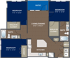 3 Bedroom 2 Bathroom 3 Bedroom 2 Bathroom, 1,323 Sq.Ft. Floor Plan at Luma Headwaters, Orlando, FL, 32837