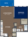 Studio, 1 bathroom Studio, 1 bathroom, 600 Sq.Ft. Floor Plan at Luma Headwaters, Orlando, FL