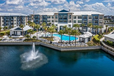 Aerial View - Property Exterior with Pool at Luma Headwaters, Orlando, 32837