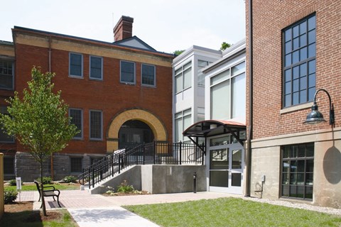 the exterior of a building on the campus